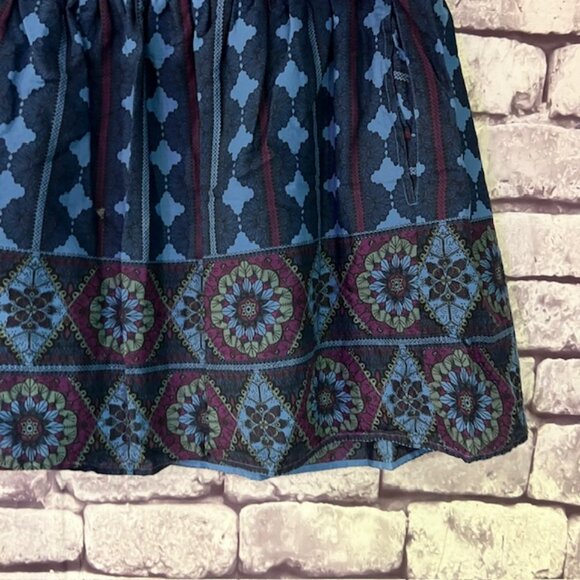 Ecote Blue, Green & Purple Fully Lined Skirt Size Large - Picture 3 of 8